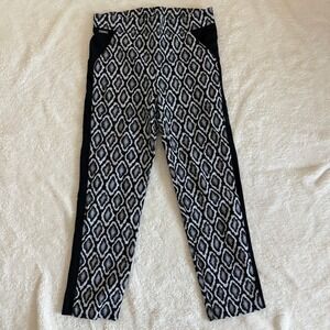 Joseph Ribkoff Diamond Print Pull On Pants Women's 12 Black White Abstract